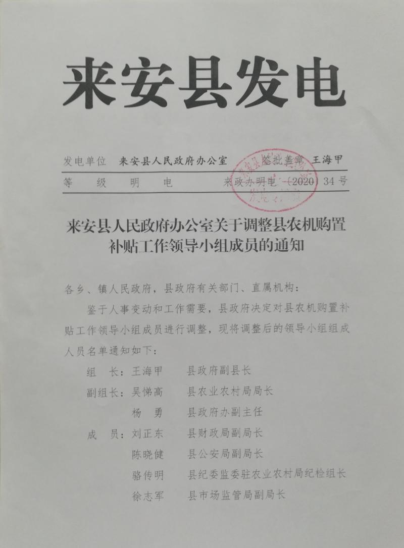 来安县人民政府办公室人事任命，激发新动能，共筑未来新篇章